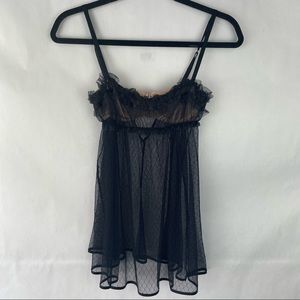 Victoria’s Secret Sheer Babydoll Lingerie Black Size 34B